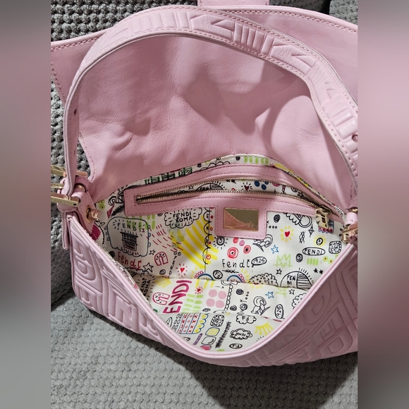 FENDI Baguette bag Leather Vintage FF Logo - Picture 5 of 16